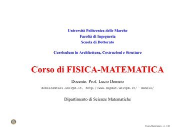 metodi perturbativi - Dipartimento di Scienze Matematiche ...