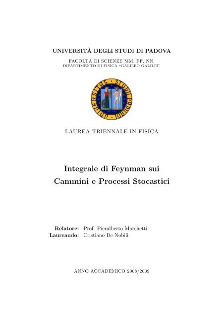 Scarica la tesi Integrale di Feynman sui Cammini e Processi Stocastici