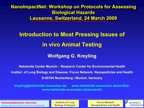 Wolfgang Kreyling - NanoImpactNet