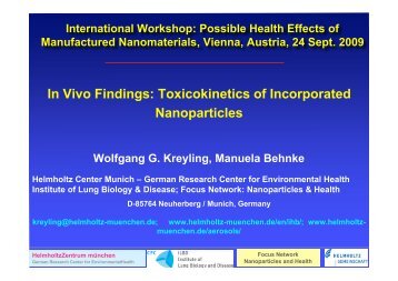In Vivo Findings: Toxicokinetics of Incorporated ... - NanoTrust
