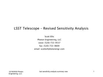 LSST Telescope – Revised Sensitivity Analysis