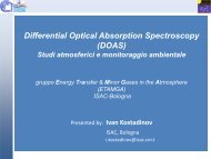 Differential Optical Absorption Spectroscopy (DOAS) - ISAC - Cnr