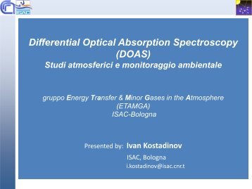 Differential Optical Absorption Spectroscopy (DOAS) - ISAC - Cnr