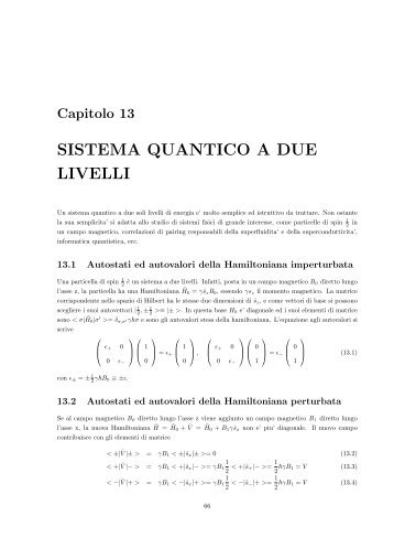 sistema quantico a due livelli - Dipartimento di Fisica e Astronomia