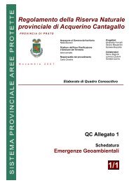 Regolamento della Riserva Naturale provinciale ... - Provincia di Prato