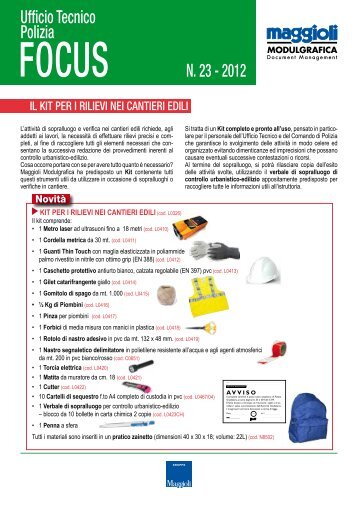 kit per i rilievi nei cantieri edili