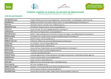 Liste des participants - Certu