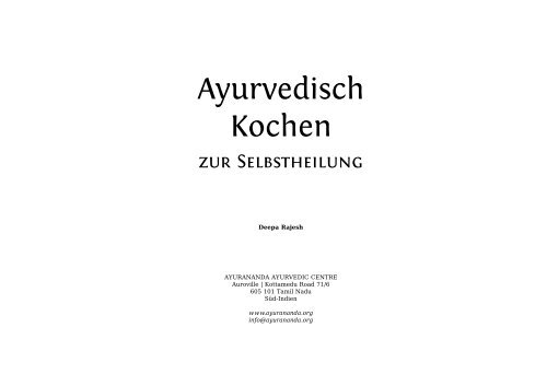 Ayurvedisch Kochen - Ayurananda Ayurvedic Centre