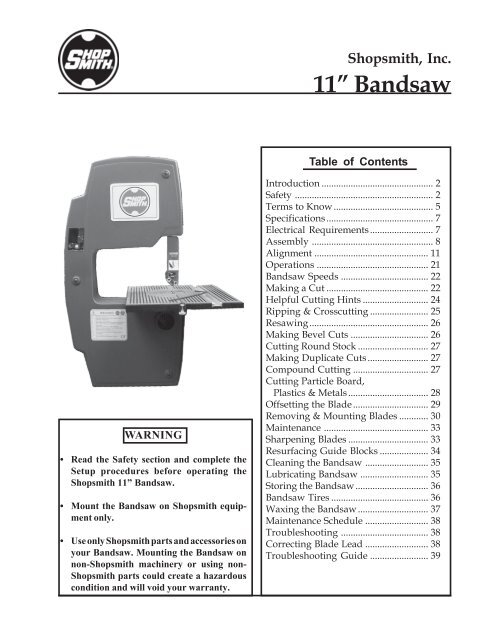 Bandsaw Blade Length Chart