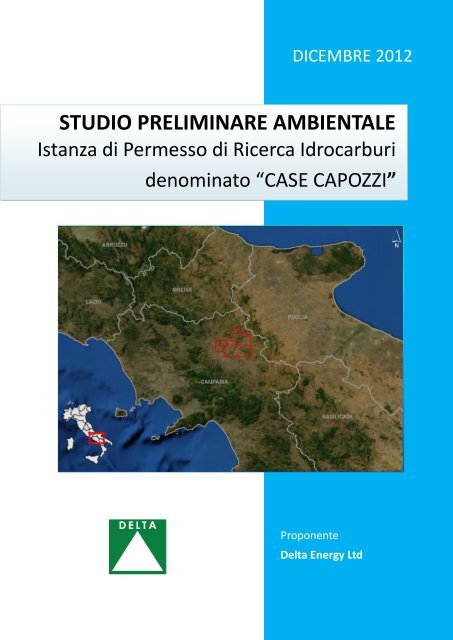 STUDIO PRELIMINARE AMBIENTALE - Comune di Apice