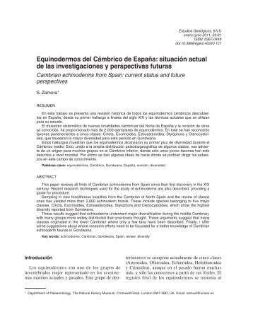 Equinodermos del Cámbrico de España - Universidad de Zaragoza