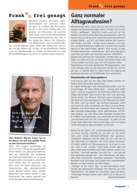 Archiv MITGLIEDERmagazin 2.2011 - Volksbank Bochum Witten eG