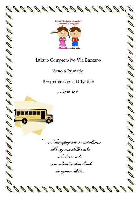 Programmazione Della Scuola Primaria Istitutobaccano It