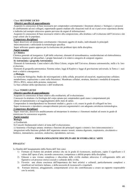 Programmazioni disciplinari