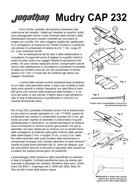 Istruzioni CAP 232 - Jonathan