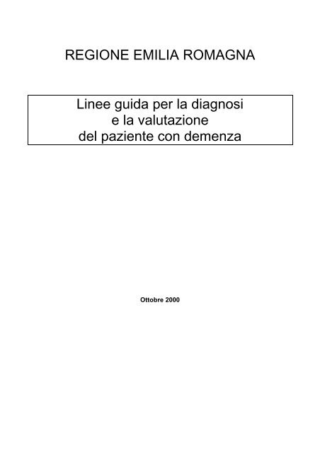 REGIONE EMILIA ROMAGNA Linee guida per la diagnosi ... - Saluter