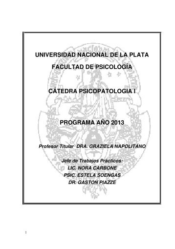 descargar programa 2013 - Facultad de Psicología - Universidad ...