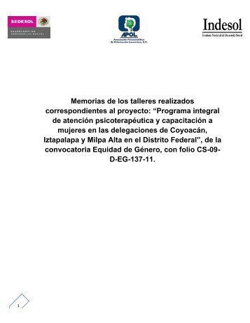 memoria de los talleres - Asociación Psicoanalítica de Orientación ...