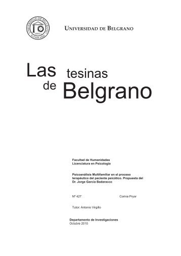 Psicoanálisis Multifamiliar en el proceso terapéutico del paciente ...