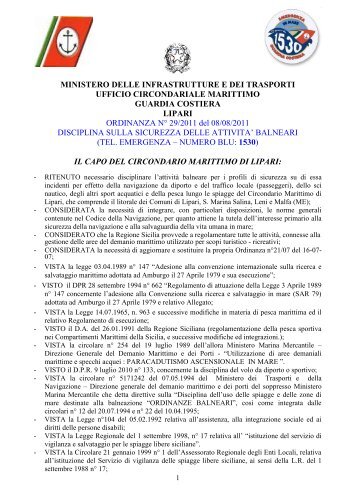 Ordinanza Guardia Cost. Lipari n.29 del 8.8.11.pdf - Comune di Leni