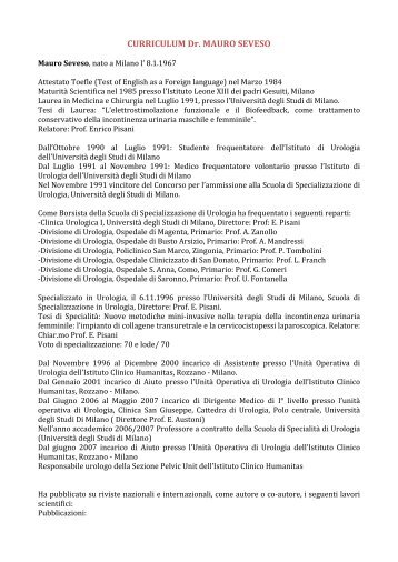 CURRICULUM Dr. Seveso.pdf - Staticmilano.It