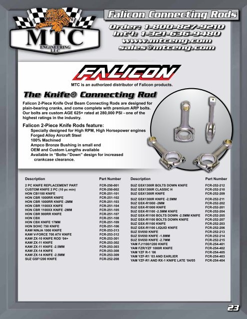 Falicon Connecting Rods - MTC Engineering