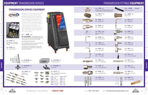 Transmission FiTTings equipment equipment ... - S&E Lube