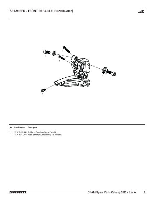 Spare Parts Catalog - 2012 - Sram