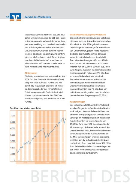 Geschäftsbericht 2006 - Volksbank Hameln-Stadthagen eG