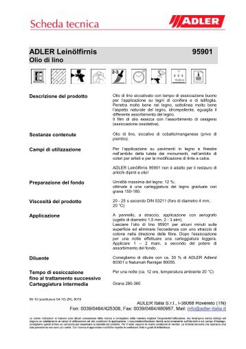 Scheda tecnica - ADLER - Lacke