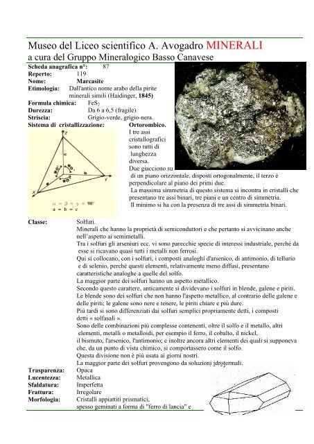 Marcasite.Solfuri.prov. Reggio Emilia scheda n 87.pdf - Autistici