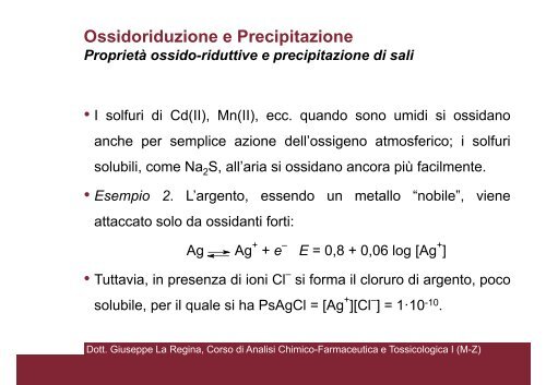 Corso di Analisi Chimico-Farmaceutica e Tossicologica I (M-Z) - CTF