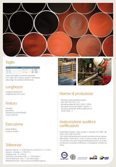 Produzione tubi saldati in acciaio inossidabile - Aperam