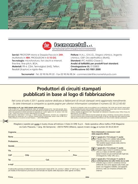 la prima rivista italiana sui circuiti stampati - B2B24 - Il Sole 24 Ore