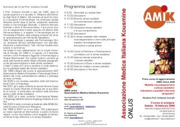 Programma corso - Associazione Medica Kousmine Italiana