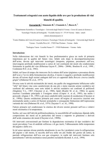 Crioestrazione selettiva e produzione di vini ... - Simonetti on line