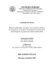 Bilancio ambientale, energetico ed economico di diverse ... - Amsa