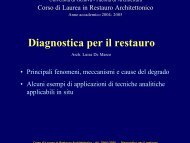 Diagnostica per il restauro - Facoltà di Architettura