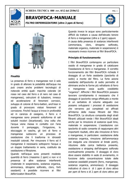 BRAVOFD DCA-MANUALE - Acquabrevetti95