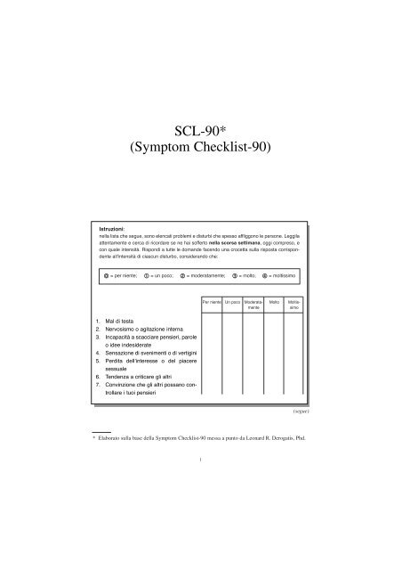 SCL-90* (Symptom Checklist-90) - Ateneonline