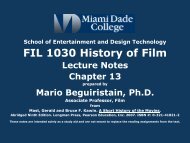 FIL 1030 History of Film - MDC Faculty Home Pages