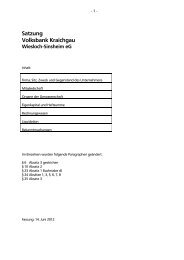 Satzung - Volksbank Kraichgau Wiesloch-Sinsheim eG