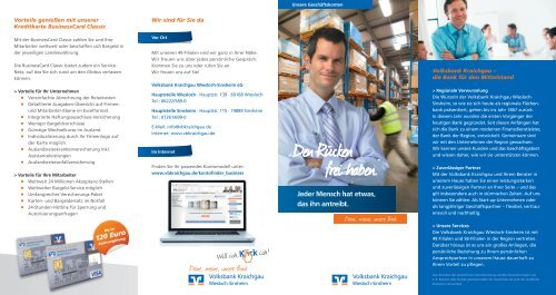 Flyer Kontomodelle Firmenkunden Volksbank Kraichgau Wiesloch