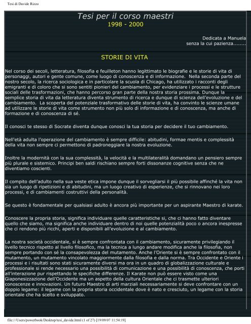 Questa la tesi presentata - asd Centro Sport e Cultura