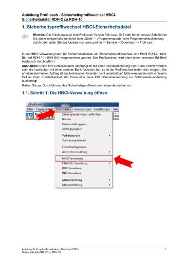 Anleitung Profi cash - Sicherheitsprofilwechsel HBCI ...