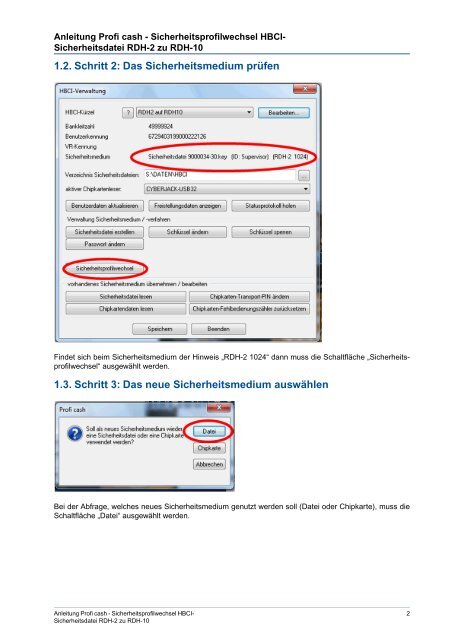 Anleitung Profi cash - Sicherheitsprofilwechsel HBCI ...