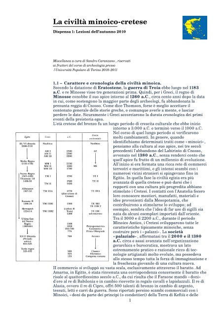 La civiltà minoico-cretese - Corsoarcheologia.org