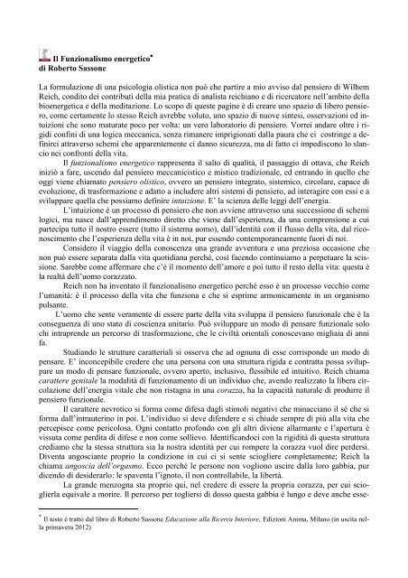 Il Funzionalismo energetico* di Roberto Sassone La formulazione di ...