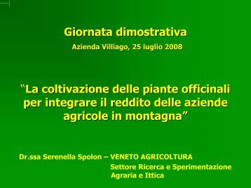 Giornata dimostrativa La coltivazione delle piante officinali per ...