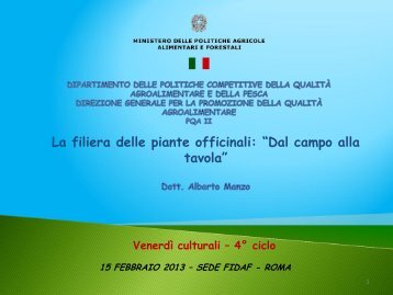 La filiera delle piante officinali, A. MANZO.pdf - FIDAF